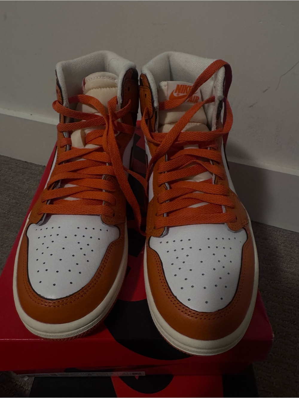 Nike High-Top Sneakers in White and Orange